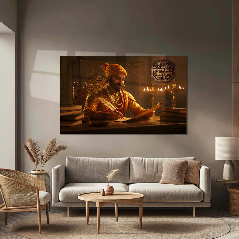 Chhatrapati Shivaji Maharaj Metal Frame | Warrior King Wall Art | Metal Frame 09