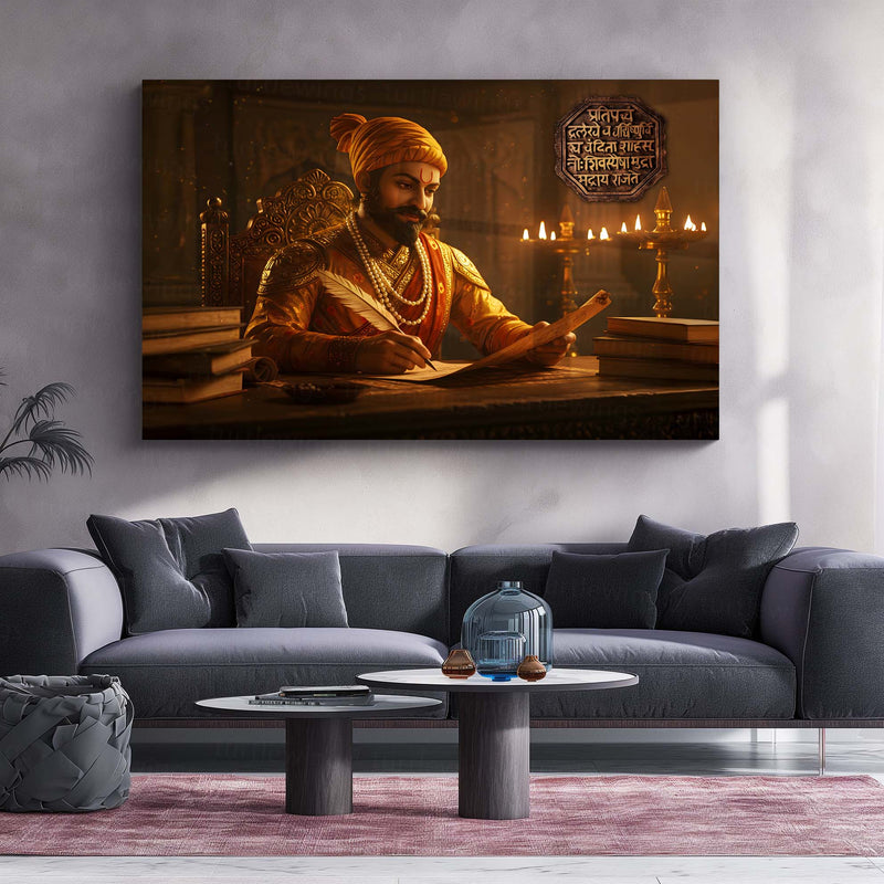 Chhatrapati Shivaji Maharaj Metal Frame | Warrior King Wall Art | Metal Frame 09