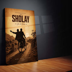 Sholay – Jai & Veeru | Legendary Friendship Bollywood Metal Frame | Timeless Cinema Wall Art by TurtleWings