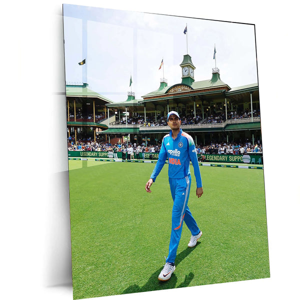 Shubman Gill | Rising Star of Indian Cricket Metal Frame  Elegance, Focus & Modern Cricket Excellence Wall Art