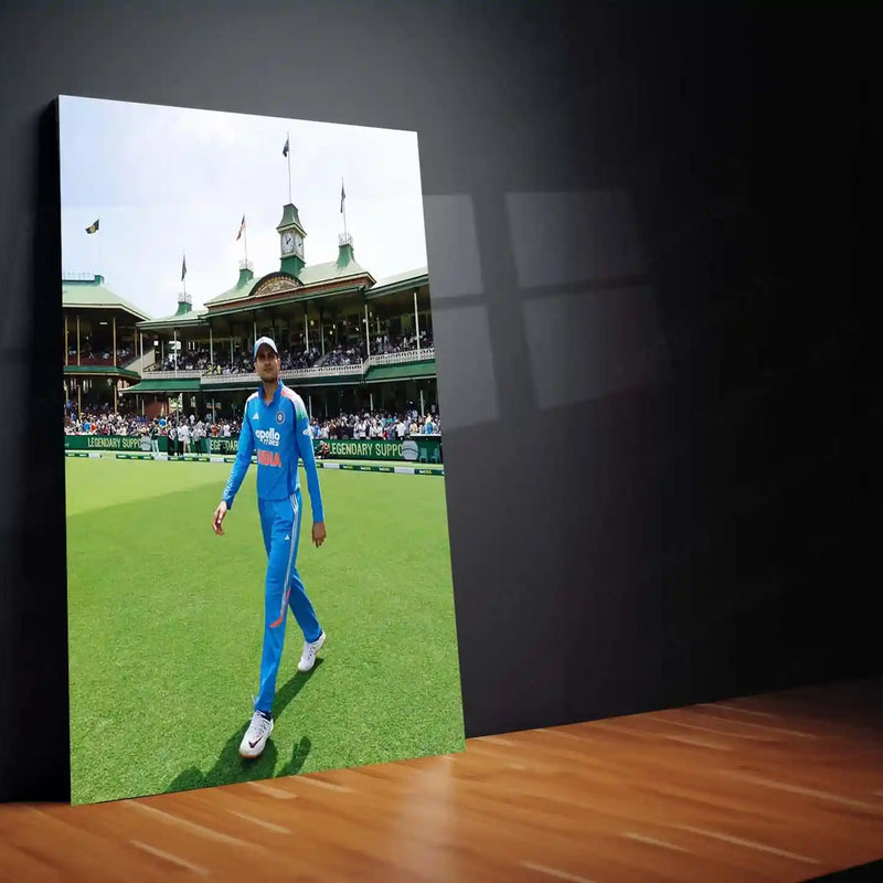 Shubman Gill | Rising Star of Indian Cricket Metal Frame Elegance, Focus & Modern Cricket Excellence Wall Art - TURTLEWINGS 