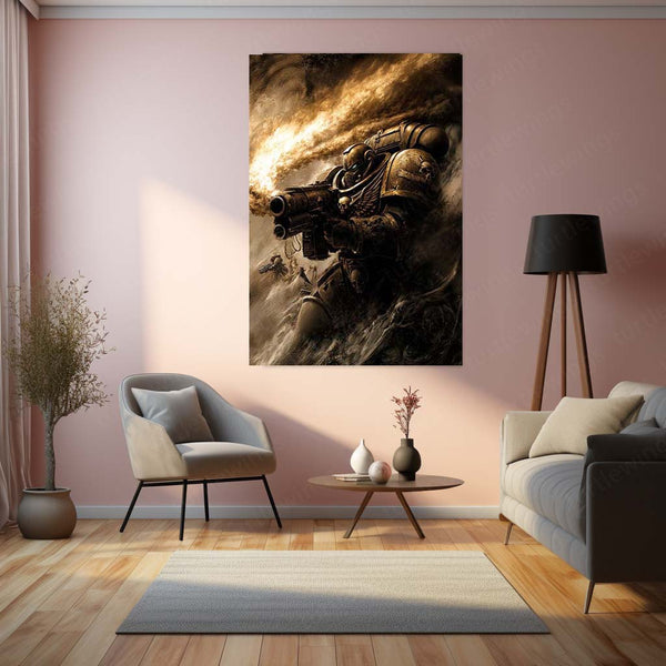 Warhammer 40k  | Epic Battle Scene Metal Poster | HD Metal Wall Frame for Gamers & Collectors 05