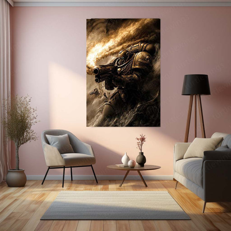 Warhammer 40k  | Epic Battle Scene Metal Poster | HD Metal Wall Frame for Gamers & Collectors 05