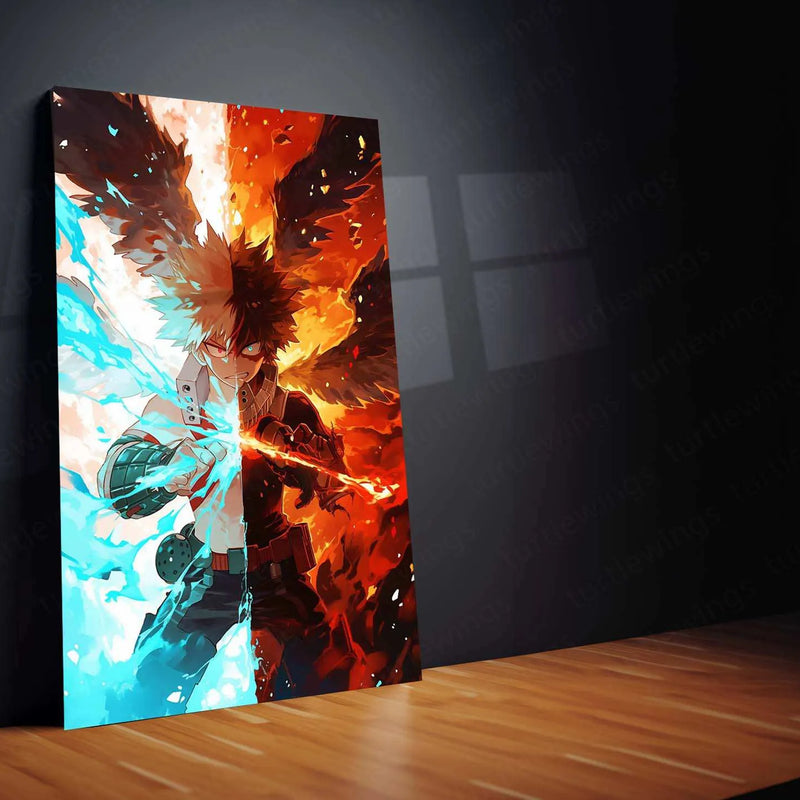 Shoto Todoroki Split Image Poster – Dual Powers of Ice and Fire - TURTLEWINGS 