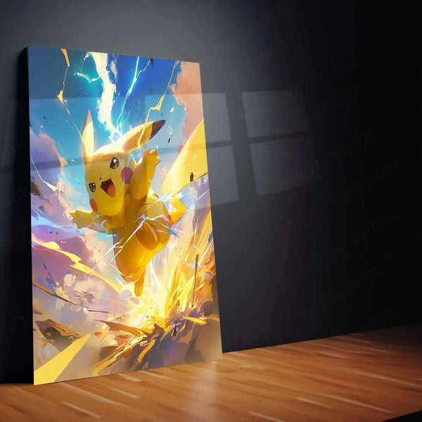 Pikachu Pokémon Metal Poster – Brilliant Burst of Lightning in HD - TURTLEWINGS 