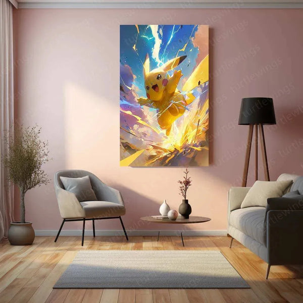 Pikachu Pokémon Metal Poster – Brilliant Burst of Lightning in HD - TURTLEWINGS 