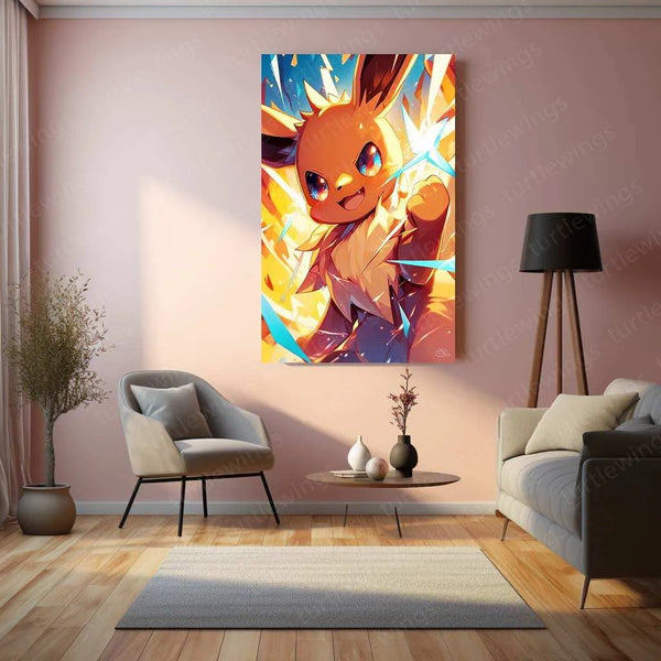 Eevee Metal Poster – Fierce & Determined Portrait in HD DesignEevee Metal Poster – Fierce & Determined Portrait in HD Design - TURTLEWINGS 
