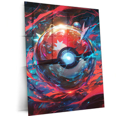 Master Ball Metal Poster – Iconic Pokémon Symbol in HD Design