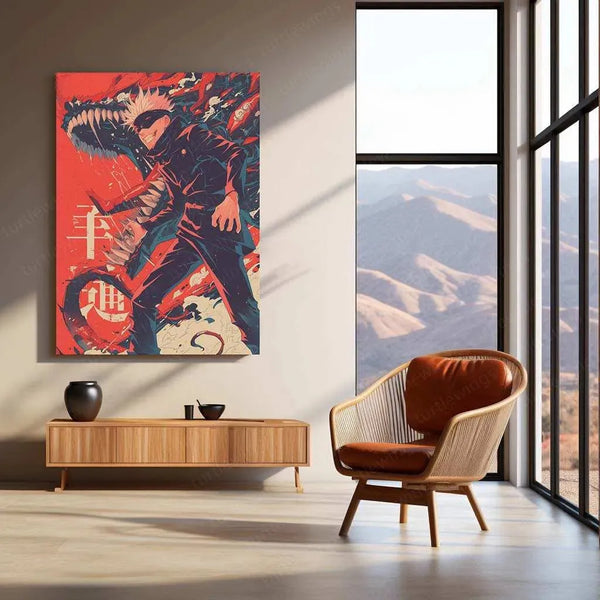 Satoru Gojo Metal Poster – Jujutsu Kaisen Wall Art for Anime Fans - TURTLEWINGS 