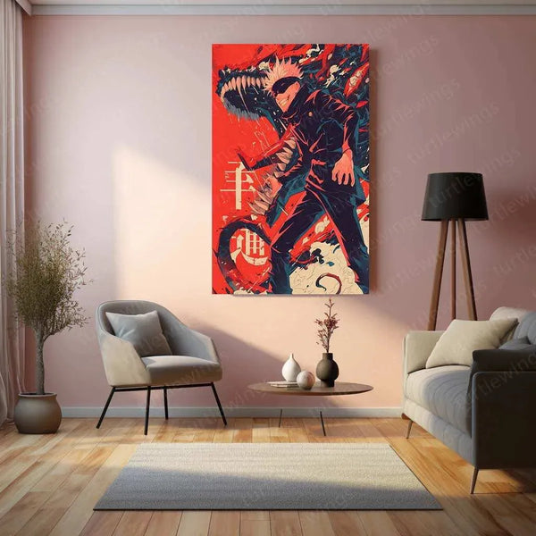 Satoru Gojo Metal Poster – Jujutsu Kaisen Wall Art for Anime Fans - TURTLEWINGS 