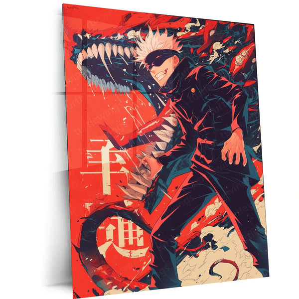Satoru Gojo Metal Poster – Jujutsu Kaisen Wall Art for Anime Fans - TURTLEWINGS 