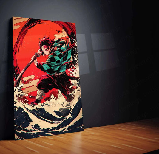 Tanjiro Kamado Metal Poster – Demon Slayer Wall Art for Anime Fans - TURTLEWINGS 