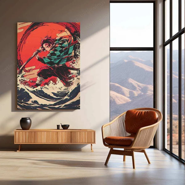 Tanjiro Kamado Metal Poster – Demon Slayer Wall Art for Anime Fans - TURTLEWINGS 