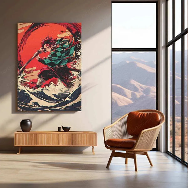 Tanjiro Kamado Metal Poster – Demon Slayer Wall Art for Anime Fans - TURTLEWINGS 