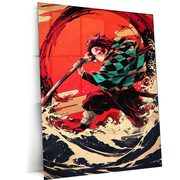 Tanjiro Kamado Metal Poster – Demon Slayer Wall Art for Anime Fans - TURTLEWINGS 