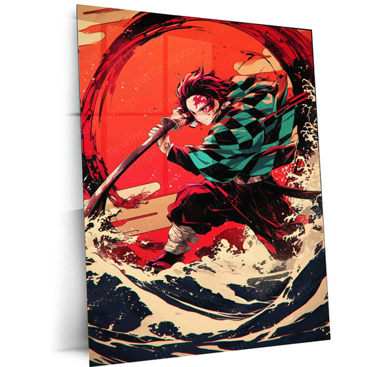 Tanjiro Kamado Metal Poster – Demon Slayer Wall Art for Anime Fans - TURTLEWINGS 