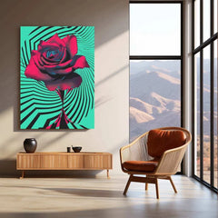 Psychedelic Rose Op-Art Poster – Mesmerizing Swirling Black & White Design - TURTLEWINGS 