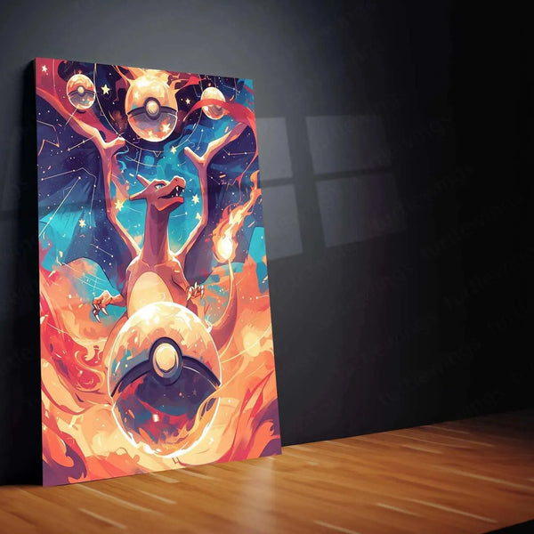 Charizard Pokémon Illustration Poster – Fierce Gaze of the Flame - TURTLEWINGS 