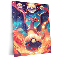 Charizard Pokémon Illustration Poster – Fierce Gaze of the Flame - TURTLEWINGS 