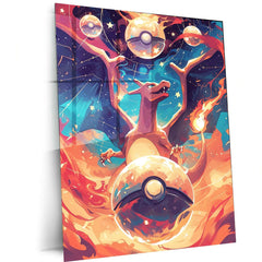 Charizard Pokémon Illustration Poster – Fierce Gaze of the Flame - TURTLEWINGS 