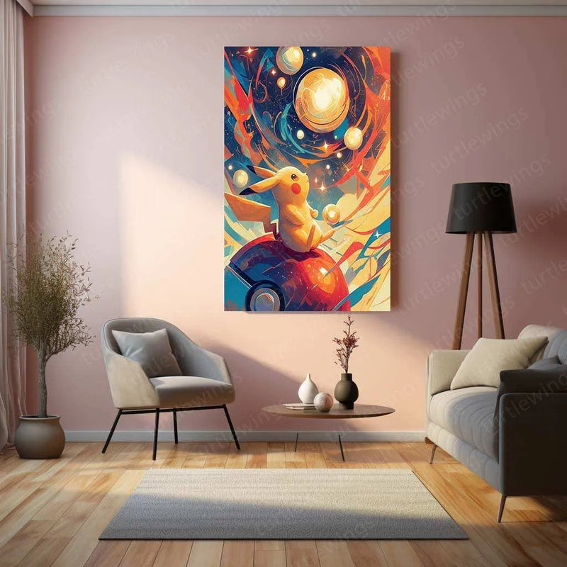Pikachu Pokémon Illustration Poster – Gazing into the Electric Future - TURTLEWINGS 
