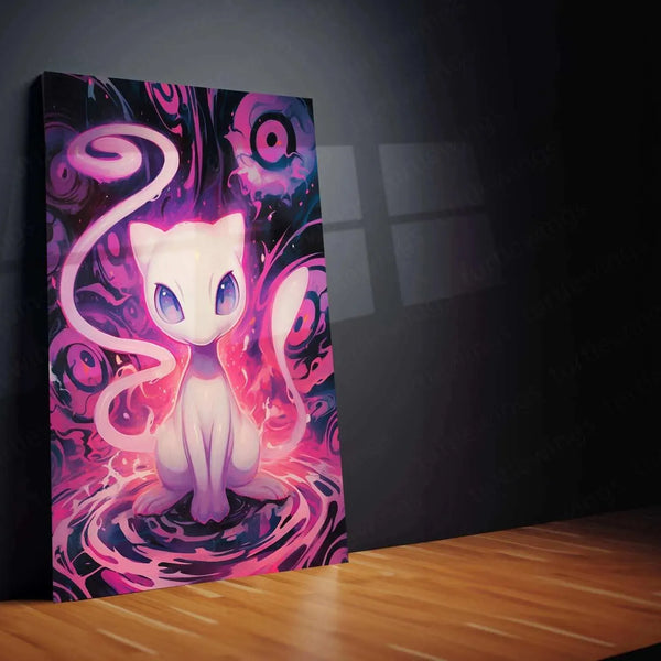 Junji Ito Style Mew Pokémon Poster – Colorful Spiral Design in HD - TURTLEWINGS 