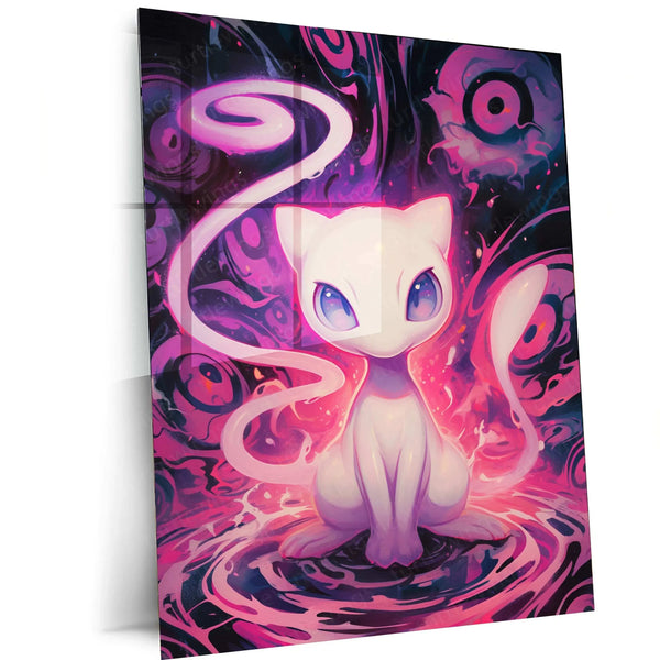 Junji Ito Style Mew Pokémon Poster – Colorful Spiral Design in HD - TURTLEWINGS 