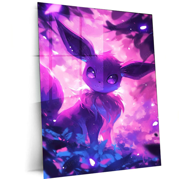 Eevee Metal Poster – Pokémon Wall Art in HD Purple & Pink Design - TURTLEWINGS 