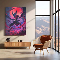 Greninja Metal Poster – Pokémon Wall Art in HD Blue & Red Design - TURTLEWINGS 