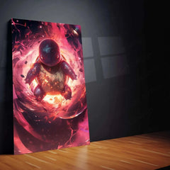 Squirtle Metal Poster – Pokémon Wall Art in HD Orange & Black Design - TURTLEWINGS 