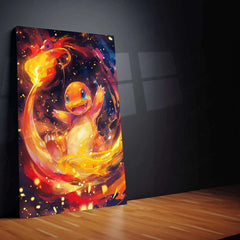 Charmander Watercolor Metal Poster – Pokémon Wall Art for Fans & Collectors - TURTLEWINGS 