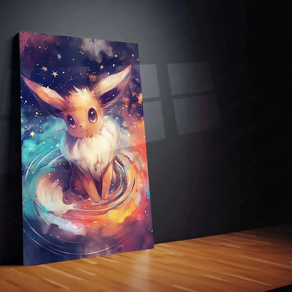 Eevee Watercolor Metal Poster – Pokémon Wall Art for Fans & Collectors - TURTLEWINGS 