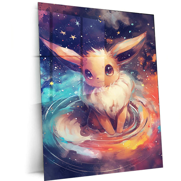 Eevee Watercolor Metal Poster – Pokémon Wall Art for Fans & Collectors - TURTLEWINGS 