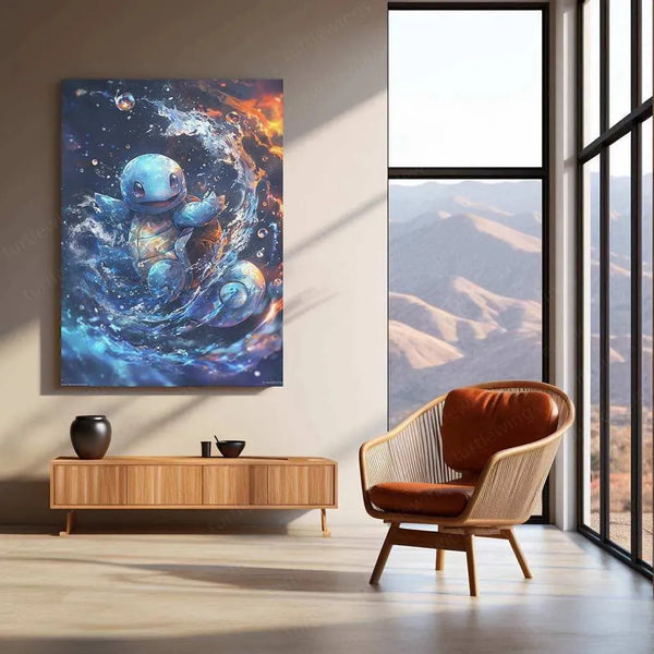 Squirtle Watercolor Metal Poster – Pokémon Wall Art for Fans & Collectors - TURTLEWINGS 