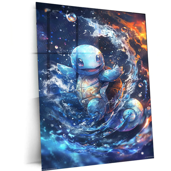 Squirtle Watercolor Metal Poster – Pokémon Wall Art for Fans & Collectors - TURTLEWINGS 