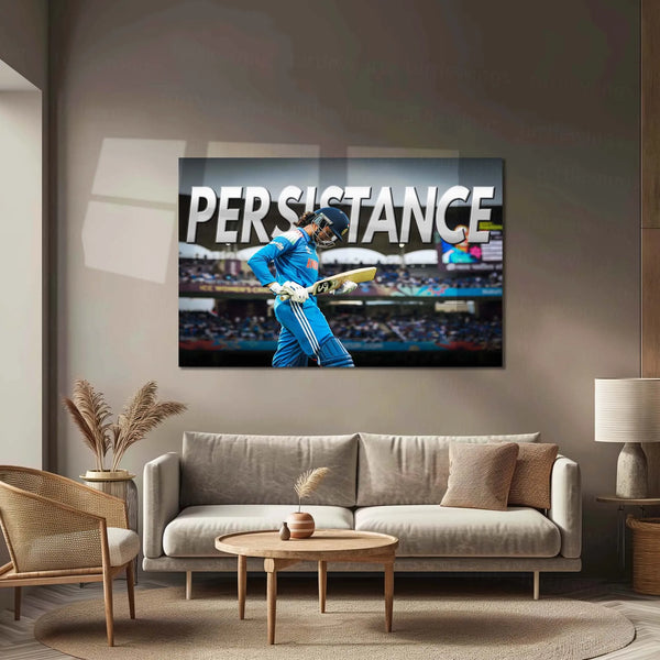 Smriti Mandhana – Persistence | ICC Women’s World Cup 2025 Edition | Motivational Metal Frame Poster