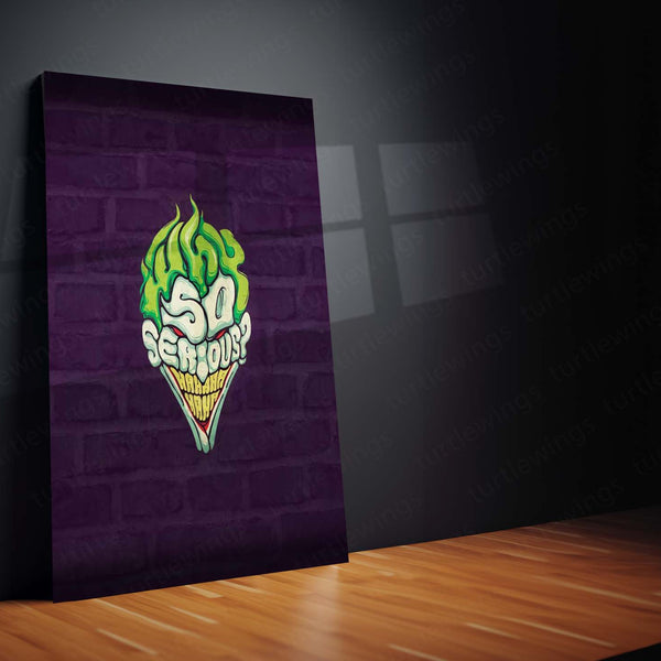 “Why So Serious?” Joker Metal Frame – Dark Knight Villain Poster | Iconic DC Wall Art | Gritty Cinema-Inspired Decor - TURTLEWINGS 