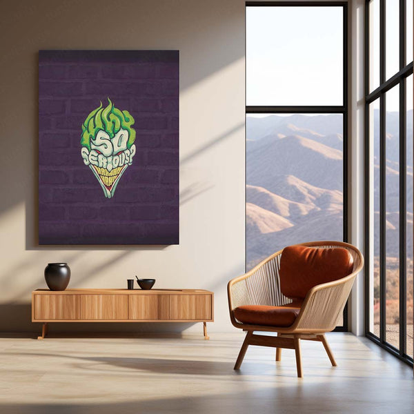 “Why So Serious?” Joker Metal Frame – Dark Knight Villain Poster | Iconic DC Wall Art | Gritty Cinema-Inspired Decor - TURTLEWINGS 