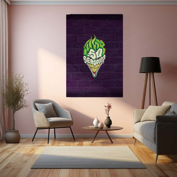 “Why So Serious?” Joker Metal Frame – Dark Knight Villain Poster | Iconic DC Wall Art | Gritty Cinema-Inspired Decor - TURTLEWINGS 