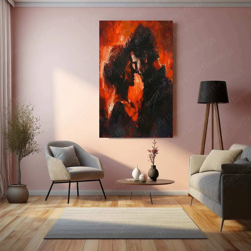 Abstract Representation of Love & Passion – Elegant Metal Poster - TURTLEWINGS 