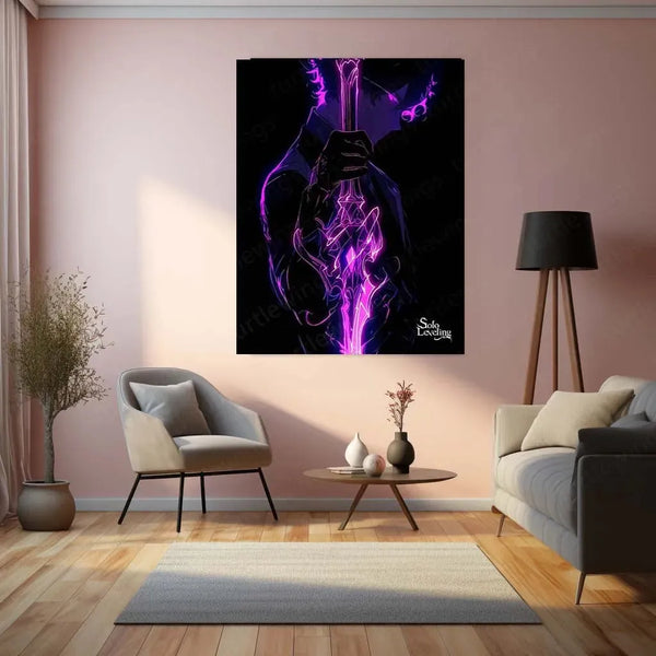 Solo Leveling Metal Poster | Sung Jin-Woo Shadow Monarch Wall Art | Anime Manhwa Decor 12 - TURTLEWINGS 