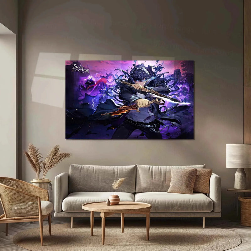 Solo Leveling Metal Poster | Sung Jin-Woo Shadow Monarch Wall Art | Anime Manhwa Decor 14 - TURTLEWINGS 