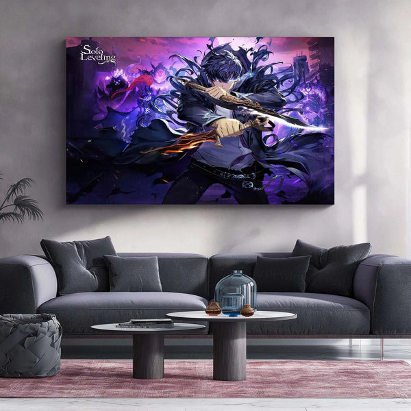 Solo Leveling Metal Poster | Sung Jin-Woo Shadow Monarch Wall Art | Anime Manhwa Decor 14 - TURTLEWINGS 