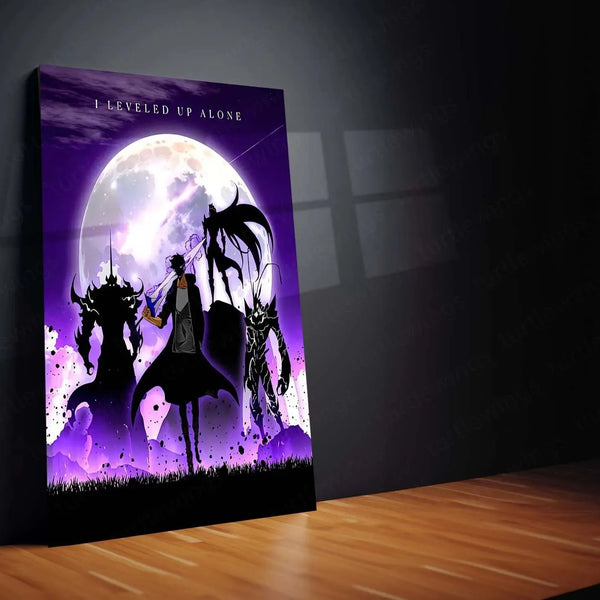 Solo Leveling Metal Poster | Sung Jin-Woo Shadow Monarch Wall Art | Anime Manhwa Decor 01