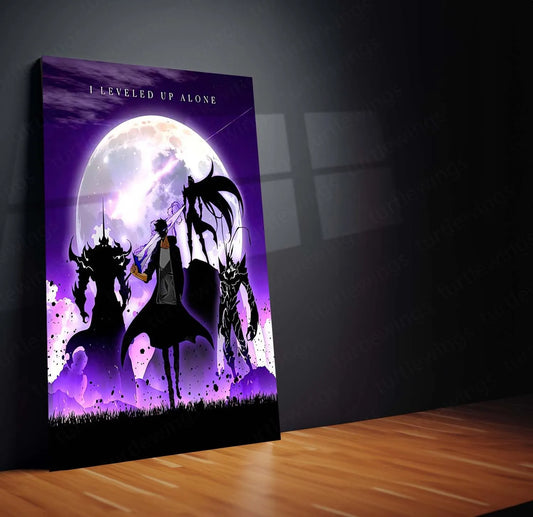 Solo Leveling Metal Poster | Sung Jin-Woo Shadow Monarch Wall Art | Anime Manhwa Decor 01