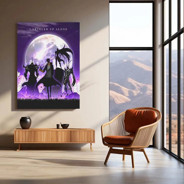 Solo Leveling Metal Poster | Sung Jin-Woo Shadow Monarch Wall Art | Anime Manhwa Decor 01