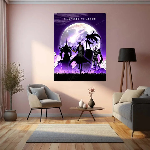 Solo Leveling Metal Poster | Sung Jin-Woo Shadow Monarch Wall Art | Anime Manhwa Decor 01