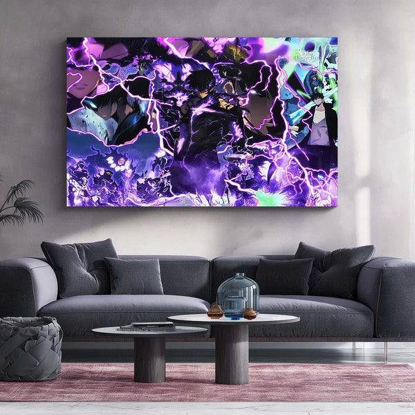 Solo Leveling Metal Poster | Sung Jin-Woo Shadow Monarch Wall Art | Anime Manhwa Decor 02 - TURTLEWINGS 