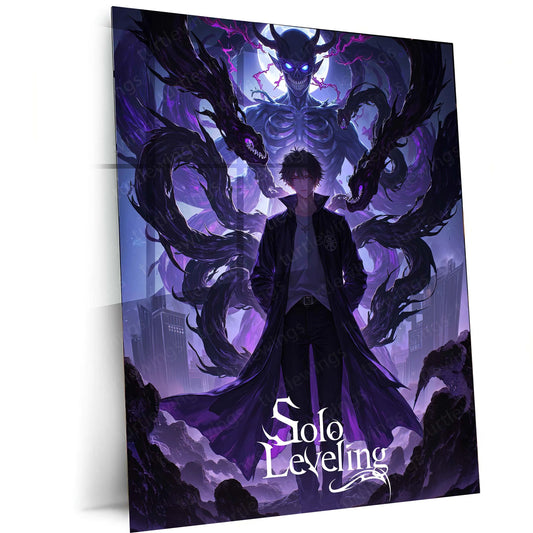 Solo Leveling Metal Poster | Sung Jin-Woo Shadow Monarch Wall Art | Anime Manhwa Decor 05