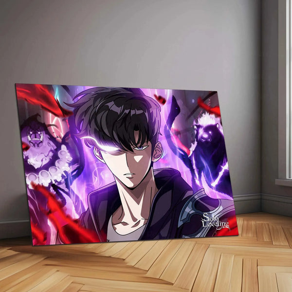 Solo Leveling Metal Poster | Sung Jin-Woo Shadow Monarch Wall Art | Anime Manhwa Decor 07 - TURTLEWINGS 